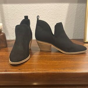 Corkys Black Ankle Boots with Elastic Panels